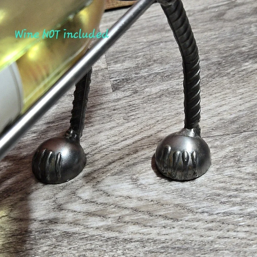 Metal‎ Art Wine Bottle Holder Cat Freestanding Kitten Four Legs Unique No Tail